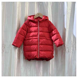断码70319 巴家童装女童羽绒服 中长款 90 100码
