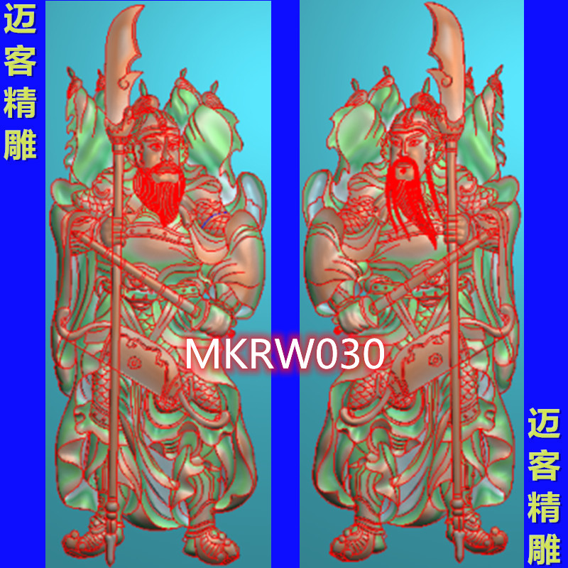 新款门神精雕图门神浮雕灰度图带线门神文泰线雕矢量图一对门神新图片