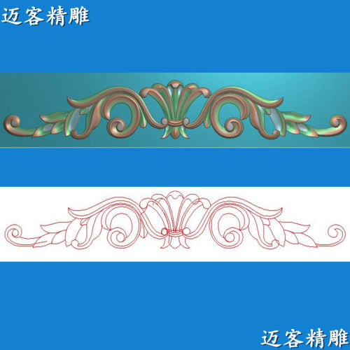 洋花精雕图浮雕图洋花灰度图线雕矢量图木雕石雕