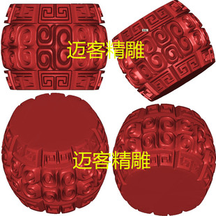 鼓珠圆雕图石凳立体雕刻图柱头3D图stl石凳圆柱图精雕图