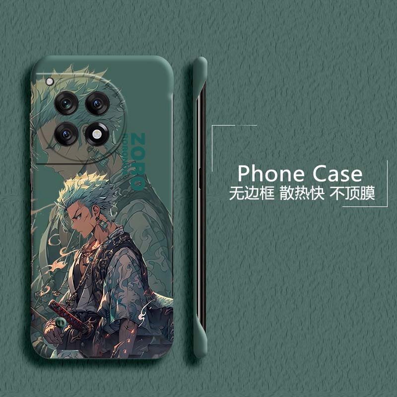 海贼王索隆适用一加ace5至尊版手机壳1加13t无边框ace2散热11r新款竞速版半包1+10pro薄硬1+8防摔2v套1+12女9