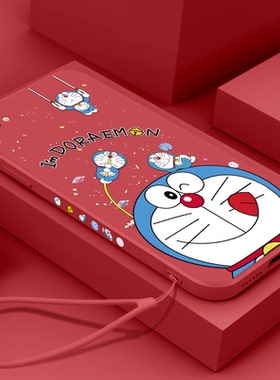 新年oppor9s手机壳红色r9splus软壳r9plus多啦a梦r9tm液态硅胶r9sk克莱因蓝全包叮当猫挂绳男女款情侣超薄套