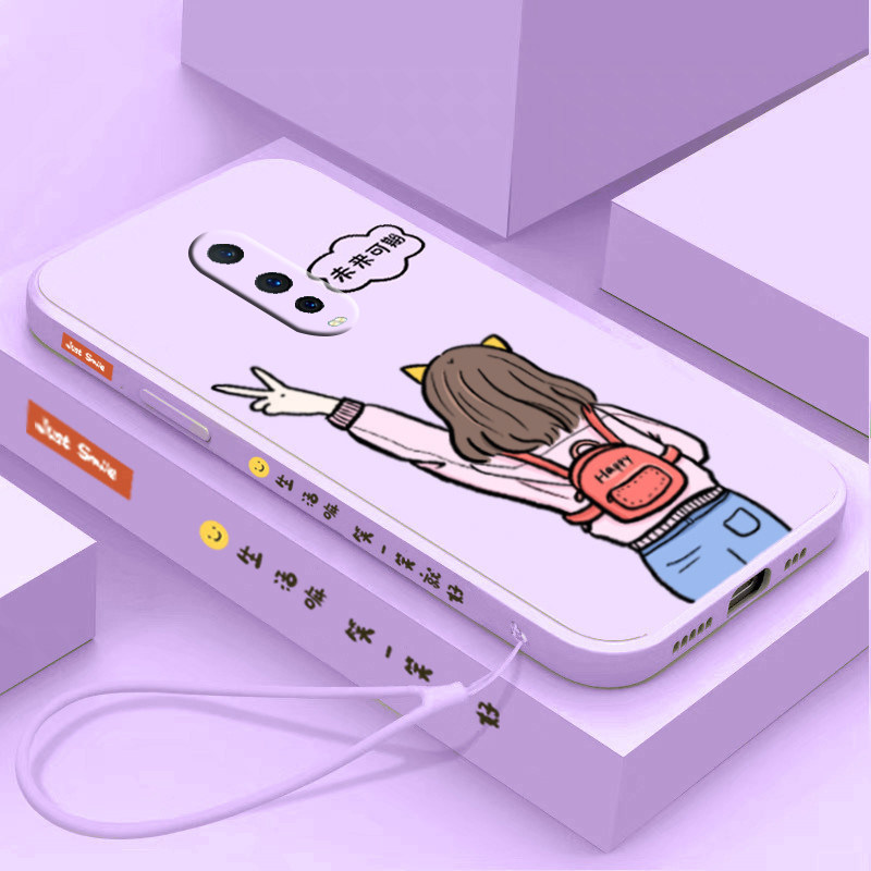 送手绳oppor17手机壳未来可期液态OPPOr17pro硅胶笑一笑就好Realmev5全包镜头磨砂防摔软壳女款保护套超薄潮