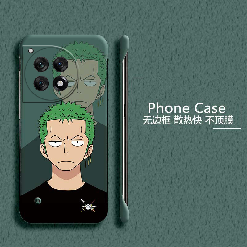 海贼王索隆适用一加ace5至尊版手机壳1加13t无边框ace2散热11r新款竞速版半包1+10pro薄硬1+8防摔2v套1+12女9