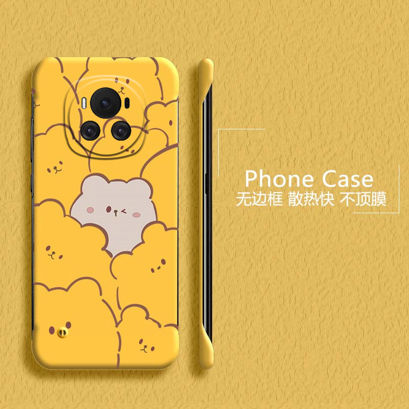 简约小熊适用华为荣耀magic6手机壳x60gt无边框magic5pro散热x50i+新款magic4/3半包x60i超薄魔术5至臻版硬女