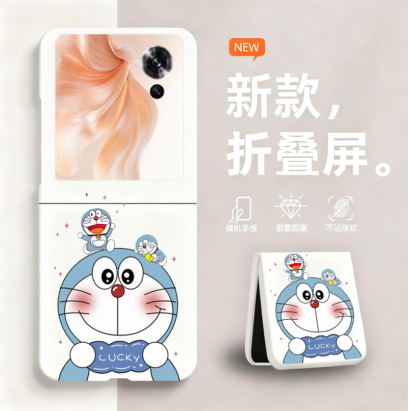 哆啦A梦适用华为荣耀magicVFlip手机壳新款折叠屏无边框magic V Flip散热新款半包超薄硬壳防摔保护套女网红