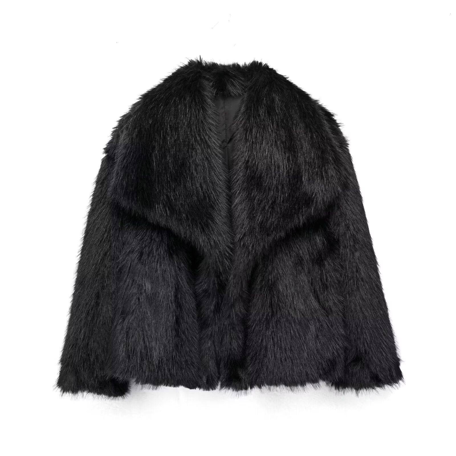 Zara Ecru Short Faux Fur Jacke foto 2