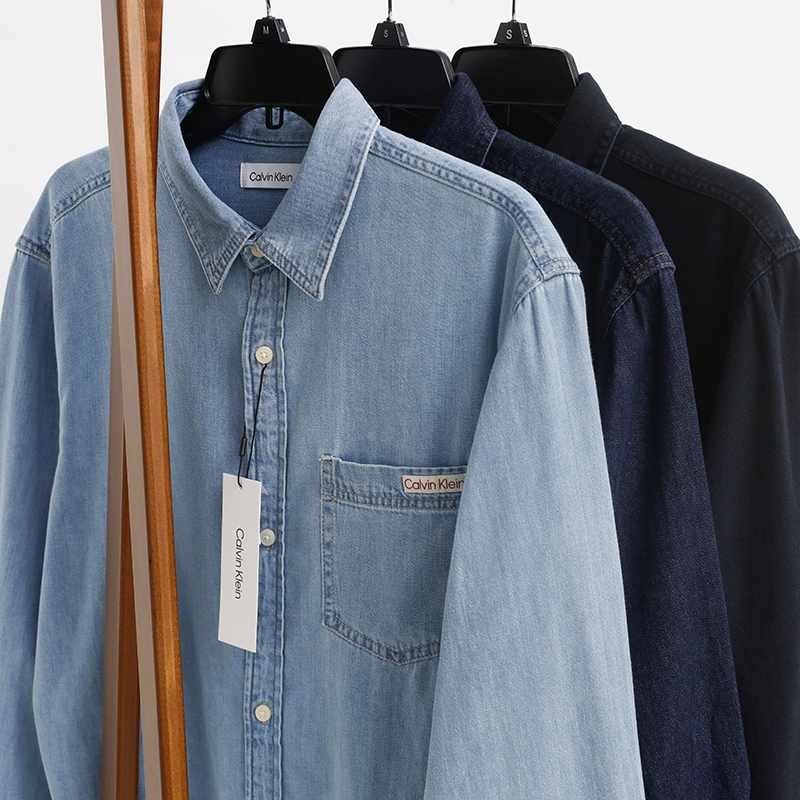 CalvinKlein牛仔衬衫男休闲百搭