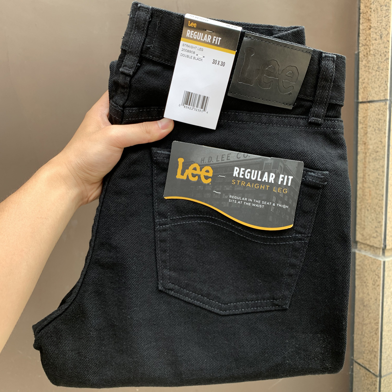 正品美版lee李中腰黑色牛仔裤