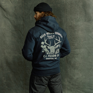 Filson美式重磅勘探者系列连帽印花卫衣男士秋冬保暖外套混纺帽衫
