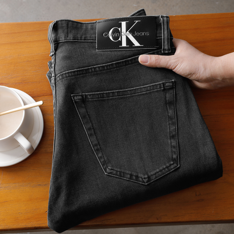 CKJeans水洗弹力楔形牛仔裤男士
