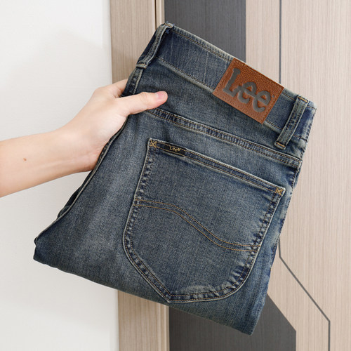 Lee男士复古直筒深色牛仔裤