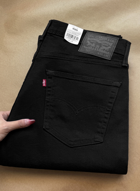 Levis李维斯黑色527修身微喇Bootcut牛仔裤男士美式水洗微弹长裤