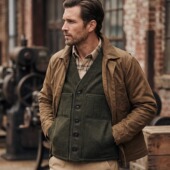 Filson美产24oz重磅Mackinaw羊毛工装 马甲男西部黄石复古保暖背心