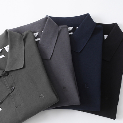 CalvinKlein翻领纯色POLO衫男款