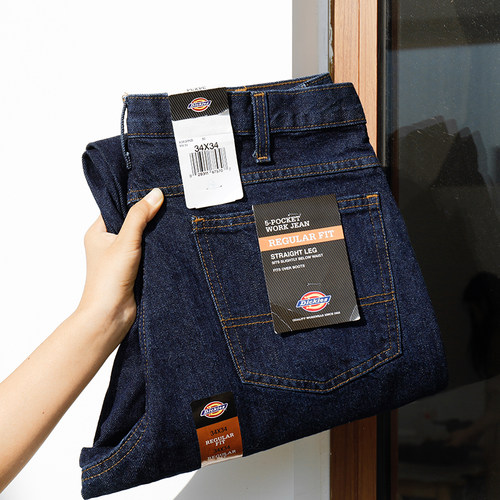 Dickies拉链长裤四季直筒牛仔裤