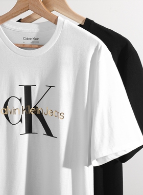 美版正品 Calvin Klein男士大标字母LOGO短袖T恤休闲圆领CK上衣夏