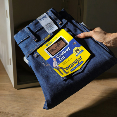 威格美版未脱浆原牛直筒牛仔裤