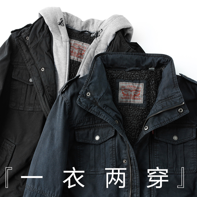 工装夹克宽松假两件棉服加绒冬季