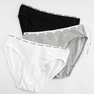 美版正品Calvin Klein经典性感纯色三条装CK内裤低腰三角裤女礼盒