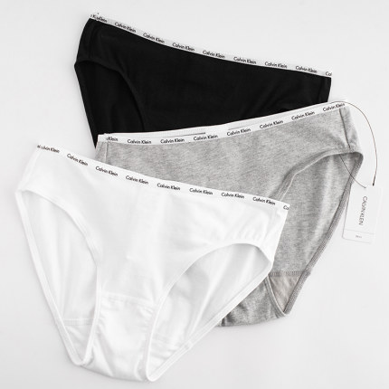 美版正品Calvin Klein经典性感纯色三条装CK内裤低腰三角裤女礼盒