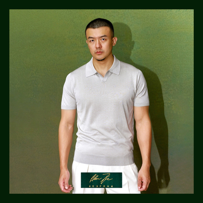 AllenXie蝉翼Polo真丝短袖T恤