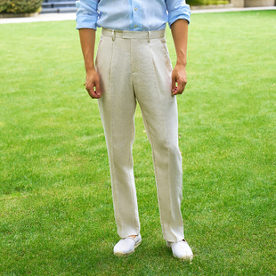子夏薄男新Allen 加零裤 男休闲裤 商务长裤 Xie艾伦谢 亚麻西裤