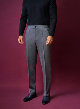 羊毛天天裤休闲商务西裤直筒松紧腰抽绳秋冬裤子Allen Xie艾伦谢