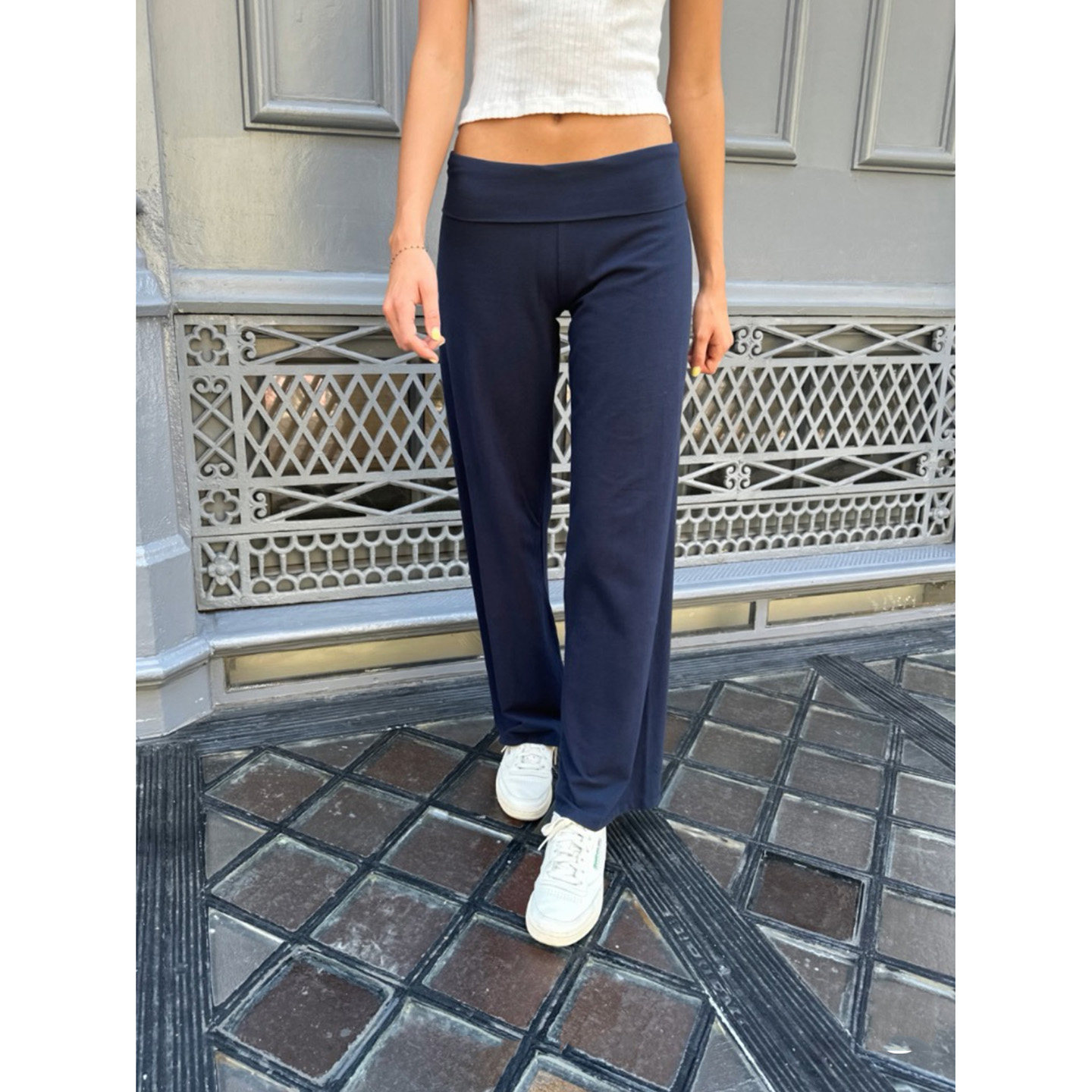 BM新款美式纯色微喇瑜伽裤bm修身显瘦低腰阔腿裤百搭长裤运动裤女