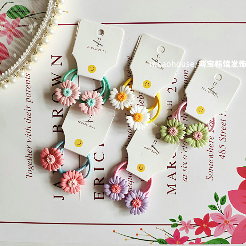 儿童小皮筋小雏菊头绳发绳扎小辫皮筋头花小宝宝头发少发头饰品