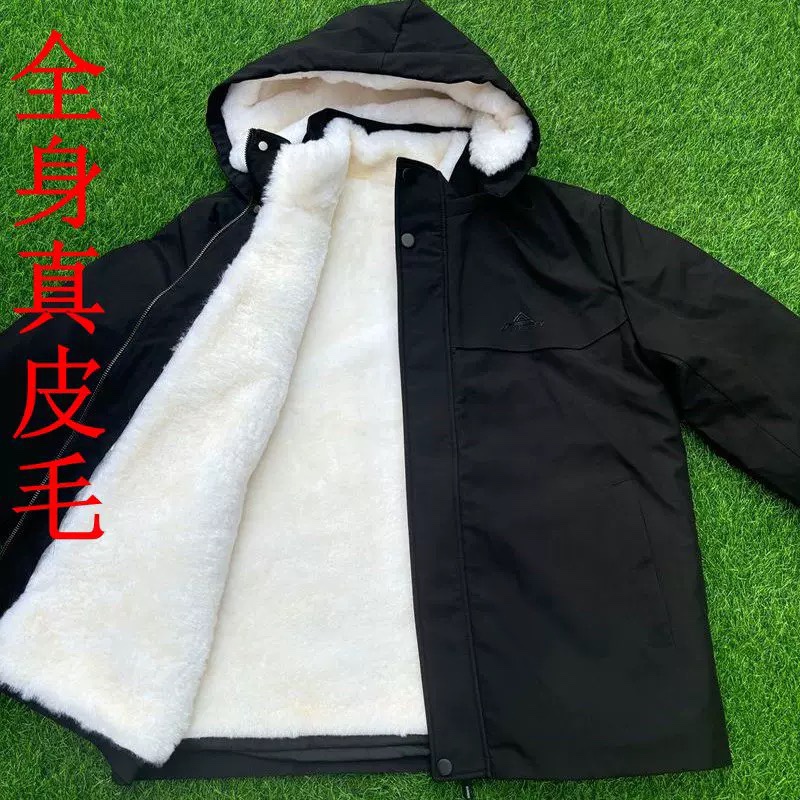 中老年羊剪绒皮毛一体保暖棉衣