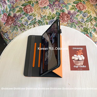 odd「橙色！ins简约/轻奢色系」翻盖横支撑/ipad pro11皮套a16/11代/10.9寸全包平板壳MINI6/7/10.2寸/5/2024