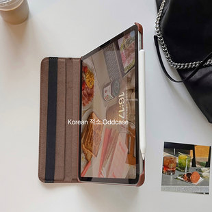 odd「咖啡棕色」韩国ipad2024/pro11/13寸保护套 翻盖旋转air6/10代/10.9寸 横/竖屏10.2/5寸 mini6/45皮套