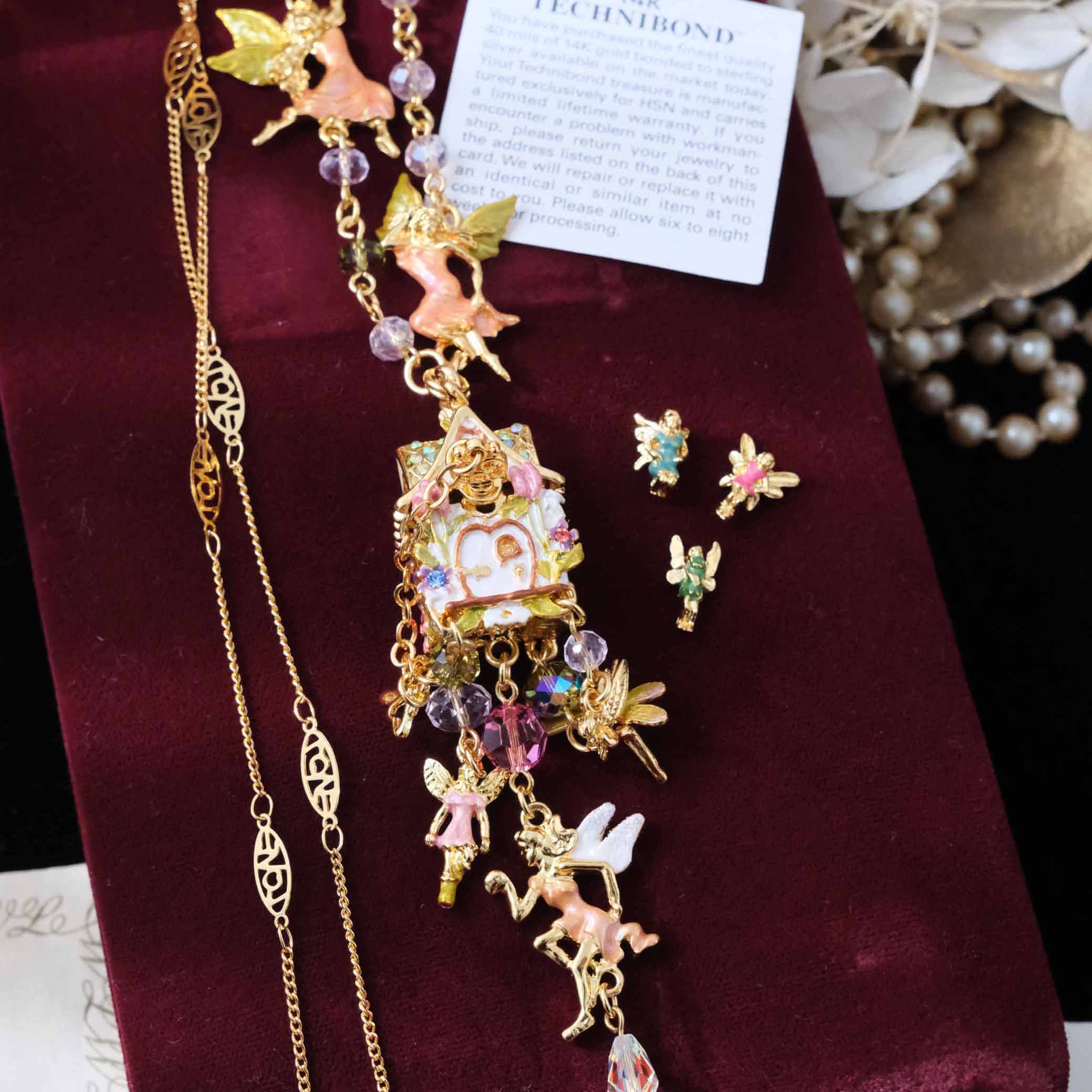 Vintage中古首饰KirksFolly圣诞仙子屋万圣节姜饼人梦幻复古项链