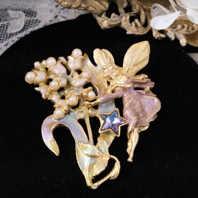 KirksFolly复古珐琅彩仙子胸针