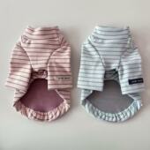 柔软弹力条纹秋冬德绒保暖打底衫 宠物泰迪比熊小型犬狗狗猫咪衣服