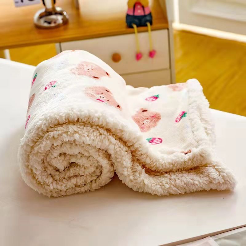 加绒双层保暖毛毯宠物泰迪比熊犬狗狗猫咪床窝笼子睡觉垫空调被子