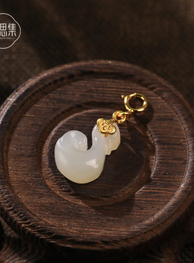 【璇羽吊坠】和田玉藕粉小天鹅吊坠女生时尚百搭饰品S925银百搭