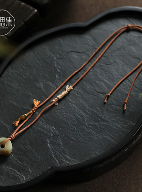 【长河落日项链】天然和田玉糖料双色民族风设计款意境感项链