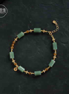 【青黛间手链】天然和田玉碧玉瓷白料糖料细腻油润新中式原创