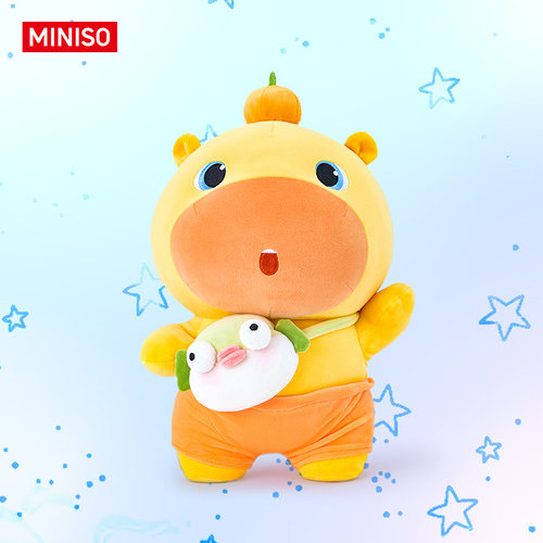 MINISO名创优品水豚噜噜联名站姿河豚包款公仔毛绒玩偶可爱礼物