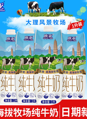 欧亚高原纯牛奶1L大瓶装大容量