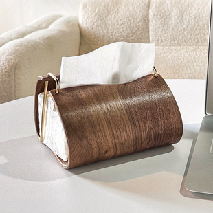 胡桃木纸巾盒客厅2025新款 茶几桌面高档轻奢抽纸盒家用卧室纸抽盒