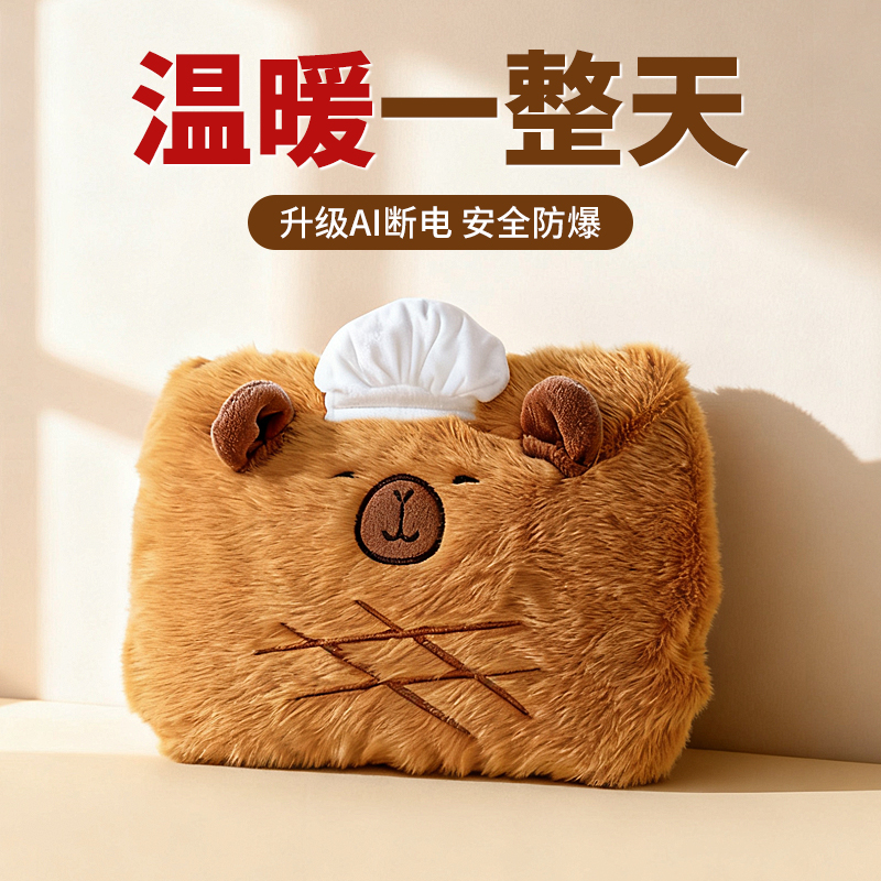 可爱热水袋暖水袋暖宝宝充电款防爆正品痛经女生用暖手宝被窝专用