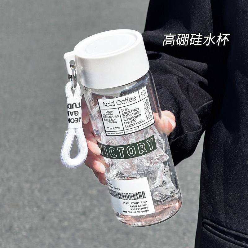 水杯杯子玻璃杯女高颜值2025新款高硼硅耐高温便携泡茶咖啡豆浆杯
