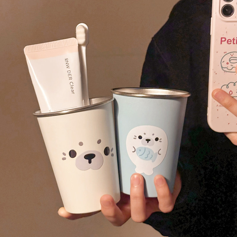 可爱304不锈钢漱口杯儿童刷牙杯洗漱杯学生宿舍情侣款牙缸牙刷杯