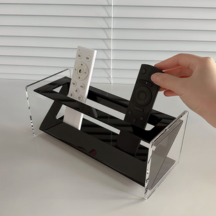 遥控器收纳盒桌面亚克力置物架长方形客厅茶几厅创意轻奢高档摆件