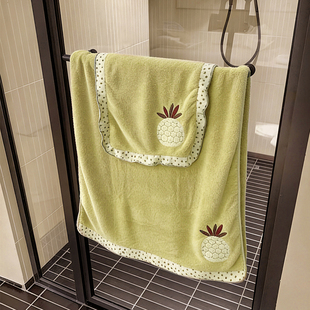 可爱浴巾女款高级家用吸水速干不掉毛学生宿舍洗澡用大毛巾三件套