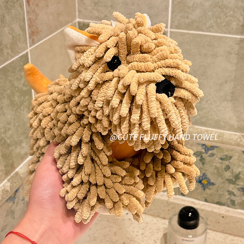 雪尼尔小狗擦手巾厨房卫生间可爱