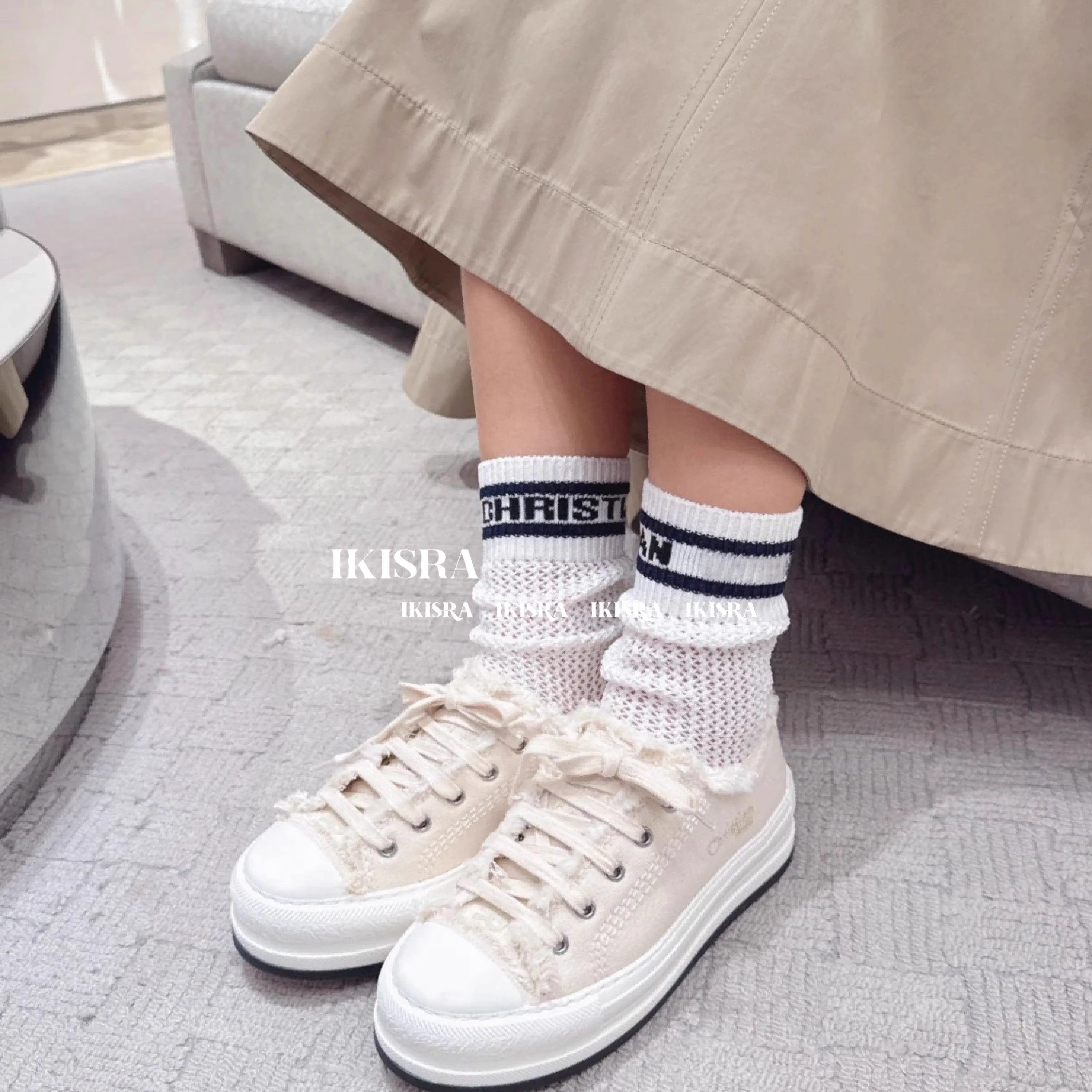 巨好看！爆款强推！强烈推荐！经典刺绣字母厚底流苏帆布鞋饼干鞋